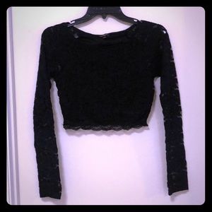 Express lace long sleeve crop top